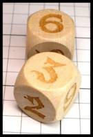 Dice : Dice - 6D - Wood with Laser engraved numerals - JA Collection Apr 2024